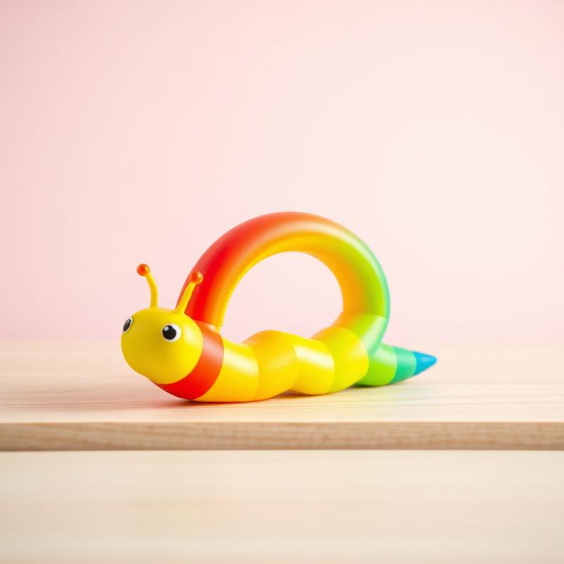 Slug articulado impresso em 3D em cores de arco-íris